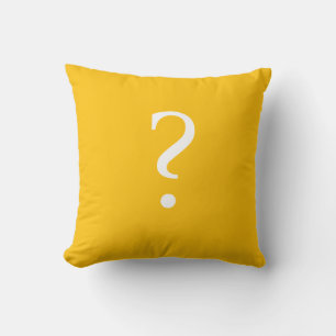 Golden Yellow Question Mark Throw Pillow