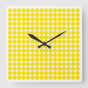 Golden Yellow Safari Dot Square Wall Clock