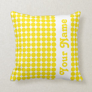 Golden Yellow Safari Dots with custom text Cushion