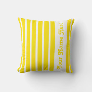 Golden Yellow Safari Stripe Pillow with name