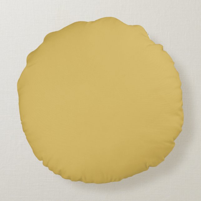 Golden Yellow Solid Colour 2022 Popular Hue Round Cushion (Back)