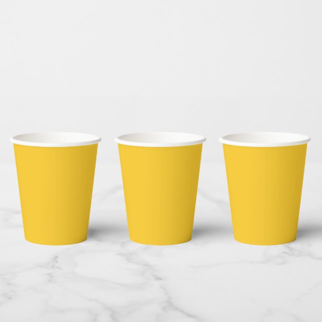 Golden Yellow Solid Colour Paper Cups (Multi)