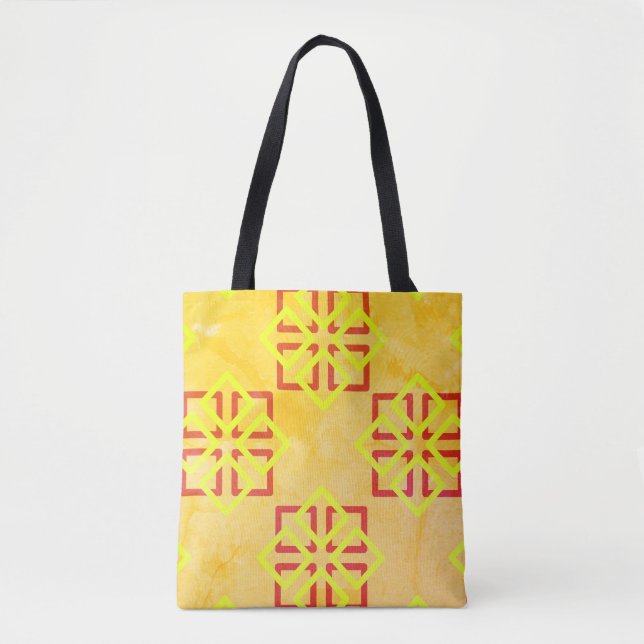 Golden Yellow Squares  Tote Bag (Front)