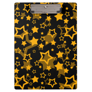 Golden Yellow Stars Glitter Design Clipboard