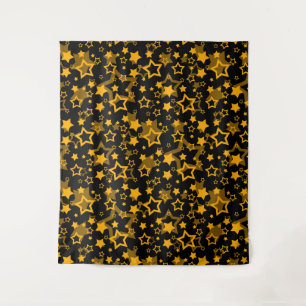 Golden Yellow Stars Glitter Design Tapestry