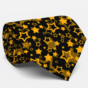 Golden Yellow Stars Glitter Design Tie