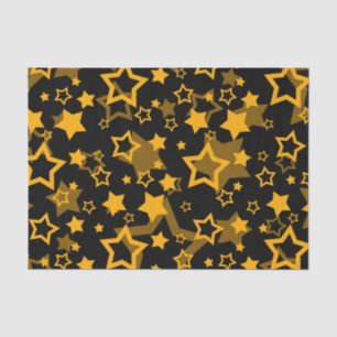 Golden Yellow Stars Glitter Design Tissue Paper