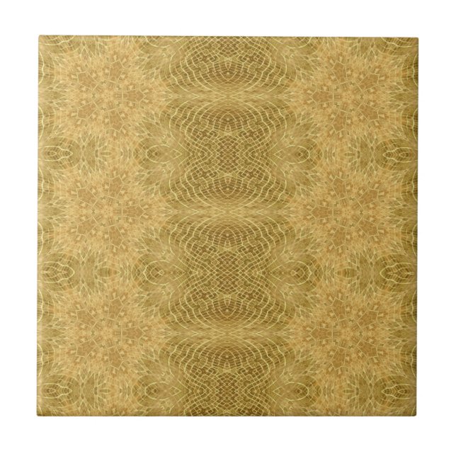 Golden yellow sun bright pattern ceramic tile (Front)