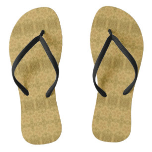 Golden yellow sun bright pattern summer thongs