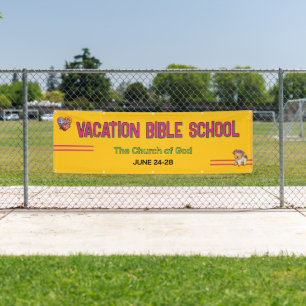 Golden Yellow Vacation Bible School Church Banner