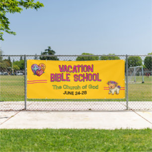Golden Yellow Vacation Bible School Church Banner