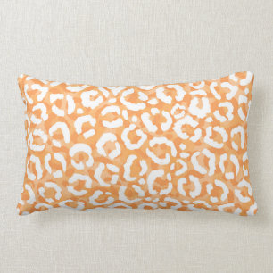 Golden Yellow White Leopard Animal Print Lumbar Cushion