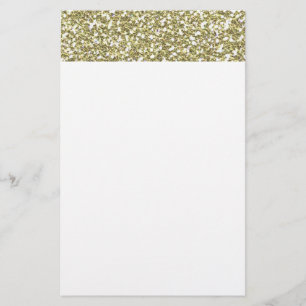 GOLDEN YELLOW WHITE SEQUINS GLITTER TEXTURE TEMPLA STATIONERY