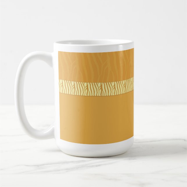 Golden Yellow Zebra Fur Print Coffee Mug (Left)