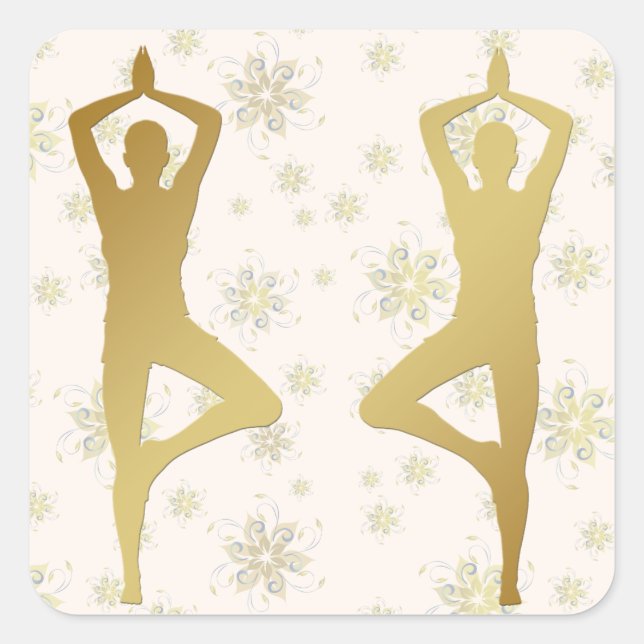 Golden Yoga Meditation Sticker (Front)