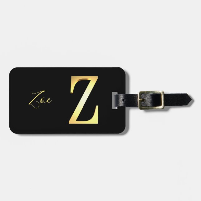 Golden Z name Luggage Tag (Front Horizontal)