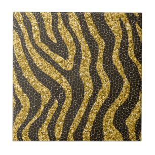 golden zebra print, zebra skin pattern, zebra art ceramic tile