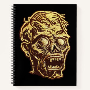 Golden Zombie Embroidered Badge Art Notebook