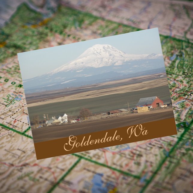 Goldendale Farming Valley, Washington Travel Photo Postcard (In Situ Map)
