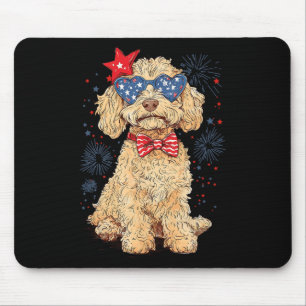 Goldendoodle 4th Of July Patriotic Golden Doodle D Mouse Pad