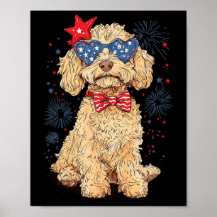Goldendoodle 4th Of July Patriotic Golden Doodle D Poster