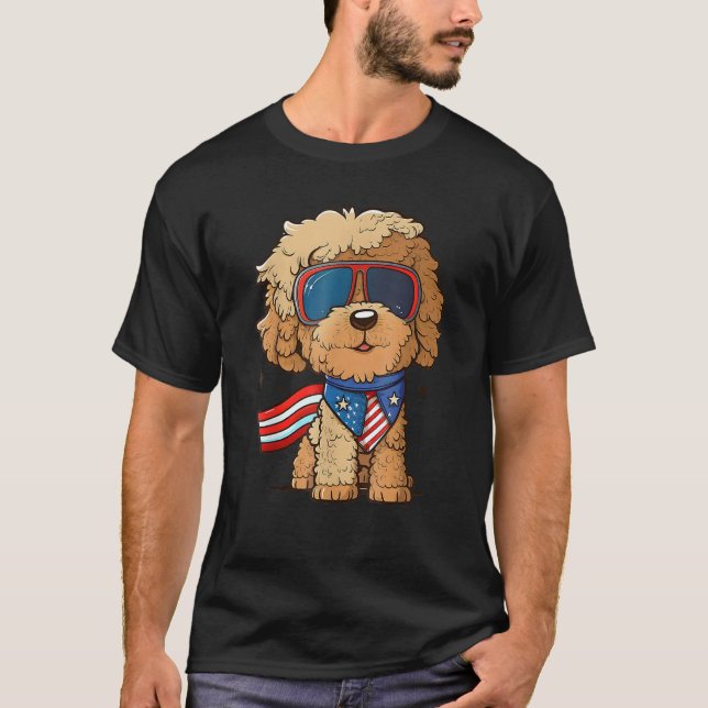 Goldendoodle 4th Of July Patriotic Golden Doodle D T-Shirt (Front)