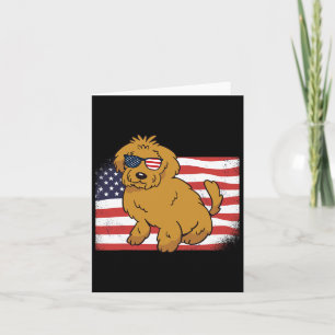 Goldendoodle American Flag 4th Of July Usa Funny D Card