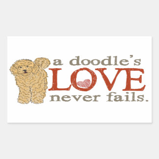 Goldendoodle and Labradoodle Love Rectangular Sticker