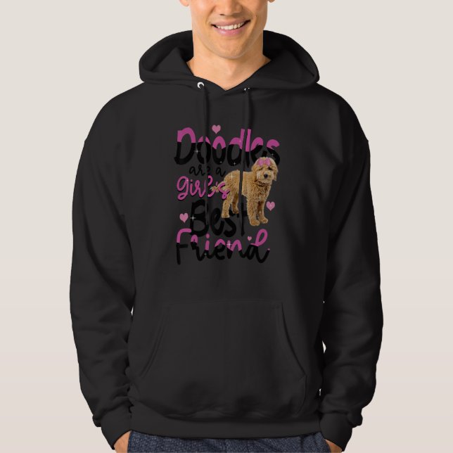 Goldendoodle Are A Girls Best Friend Dog Cute Gold Hoodie (Front)