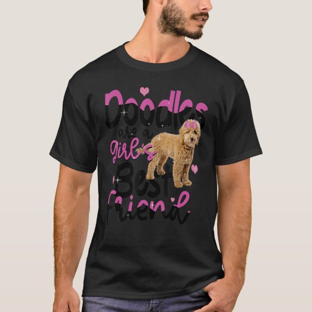 Goldendoodle Are A Girls Best Friend Dog Cute Gold T-Shirt (Front)