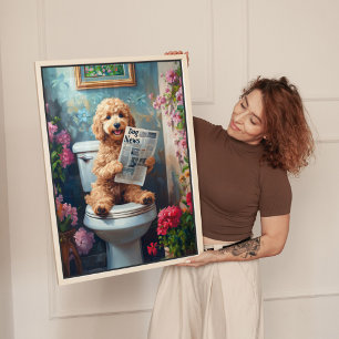 Goldendoodle Art Bathroom Humour Canvas Print