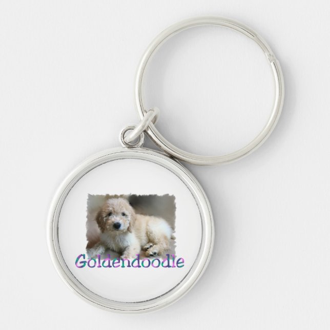 Goldendoodle Art Key Ring (Front)