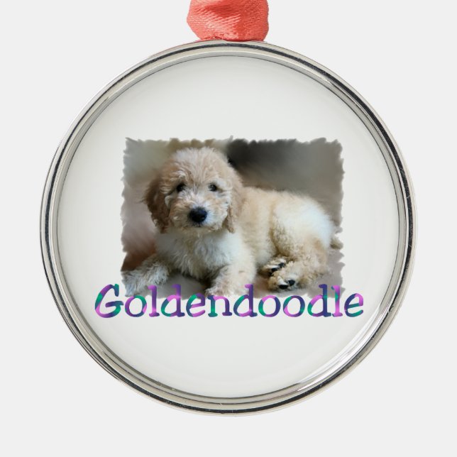Goldendoodle Art Metal Tree Decoration (Front)