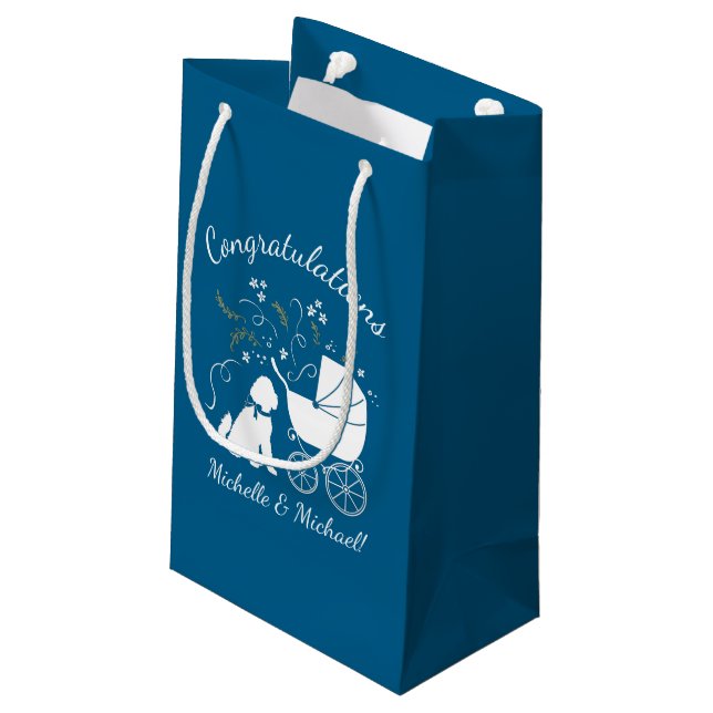 Goldendoodle Baby Shower Dog  Small Gift Bag (Back Angled)
