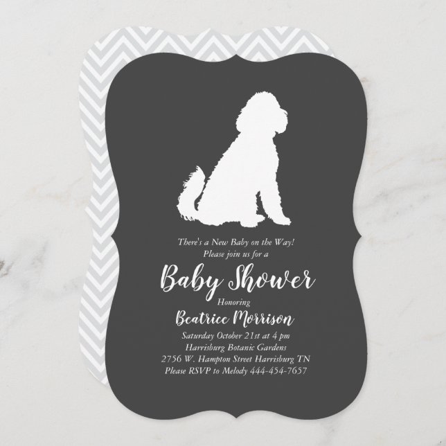Goldendoodle Baby Shower Gender Neutral Invitation (Front/Back)