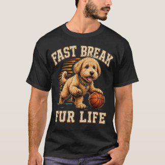 Goldendoodle Basketball Dog Vintage Design T-Shirt