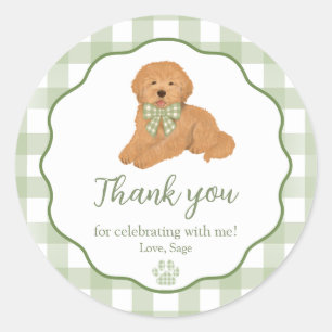 Goldendoodle Birthday Party Favor Thank You Classic Round Sticker