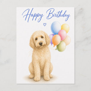 Goldendoodle Birthday Postcard