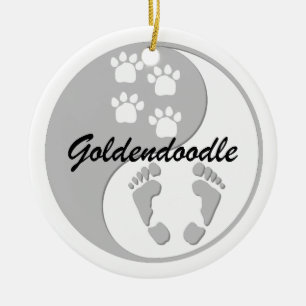 goldendoodle ceramic tree decoration