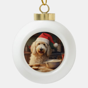 Goldendoodle Christmas Cookies Holiday Ceramic Ball Christmas Ornament