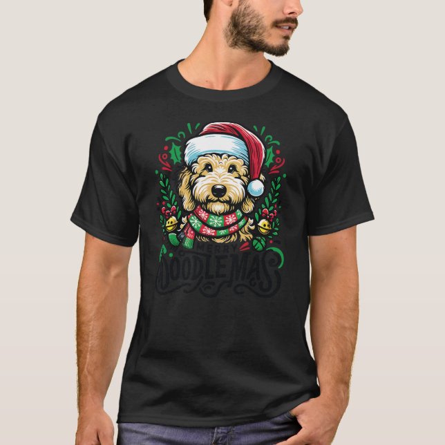 Goldendoodle Christmas Cute Doodle Dog T-Shirt (Front)