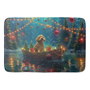 Goldendoodle Christmas Festive Voyage Bath Mat
