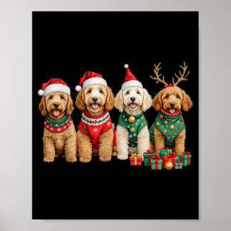 Goldendoodle Christmas Golden Doodle Pyjamas For Poster