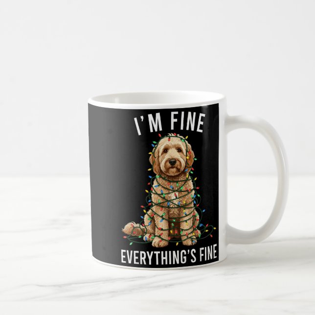 Goldendoodle Christmas I'm Fine Everything Is Fine Coffee Mug (Right)