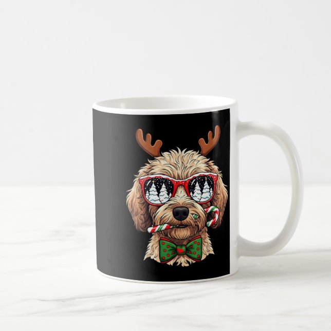 Goldendoodle Christmas Reindeer Holiday Dog Lover  Coffee Mug (Right)