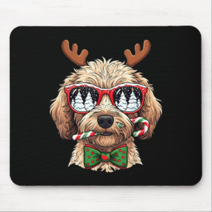 Goldendoodle Christmas Reindeer Holiday Dog Lover  Mouse Pad