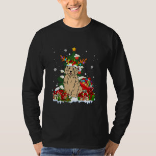 Goldendoodle Christmas Reindeer Santa Lights Dog T-Shirt