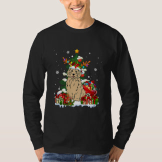 Goldendoodle Christmas Reindeer Santa Lights Dog T-Shirt