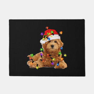 Goldendoodle Christmas Santa Doormat