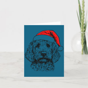Goldendoodle Christmas Santa Hat Xmas Pajama Golde Card